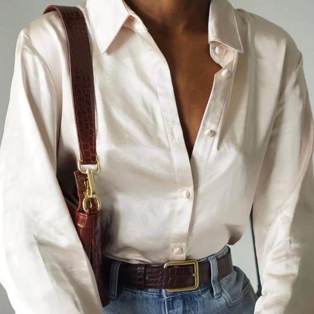 Princess Polly Vintage Vibes Shirt Champagne